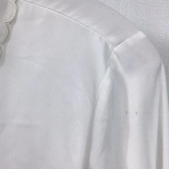 🆕 CeCe Ivory Semi Sheer Crepe Chiffon Front Lined Back Unlined Long Sleeve - Picture 8 of 10